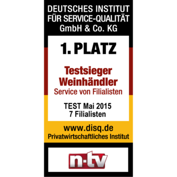 1. Platz Testsier Weinhändler 2015