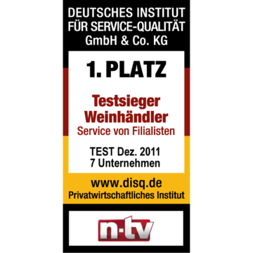 1. Platz Testsier Weinhändler 2011